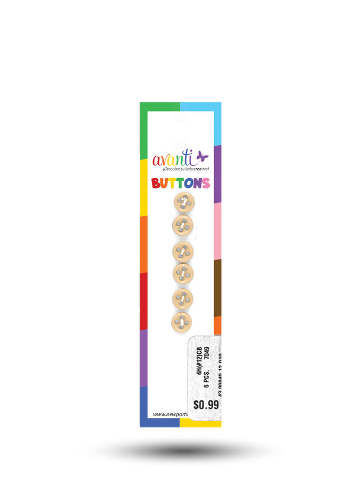 Sewing Buttons – 12L (7.5mm / 0.3 inches) with 4 Holes – Perfect for Collars, Cuffs & DIY Crafts