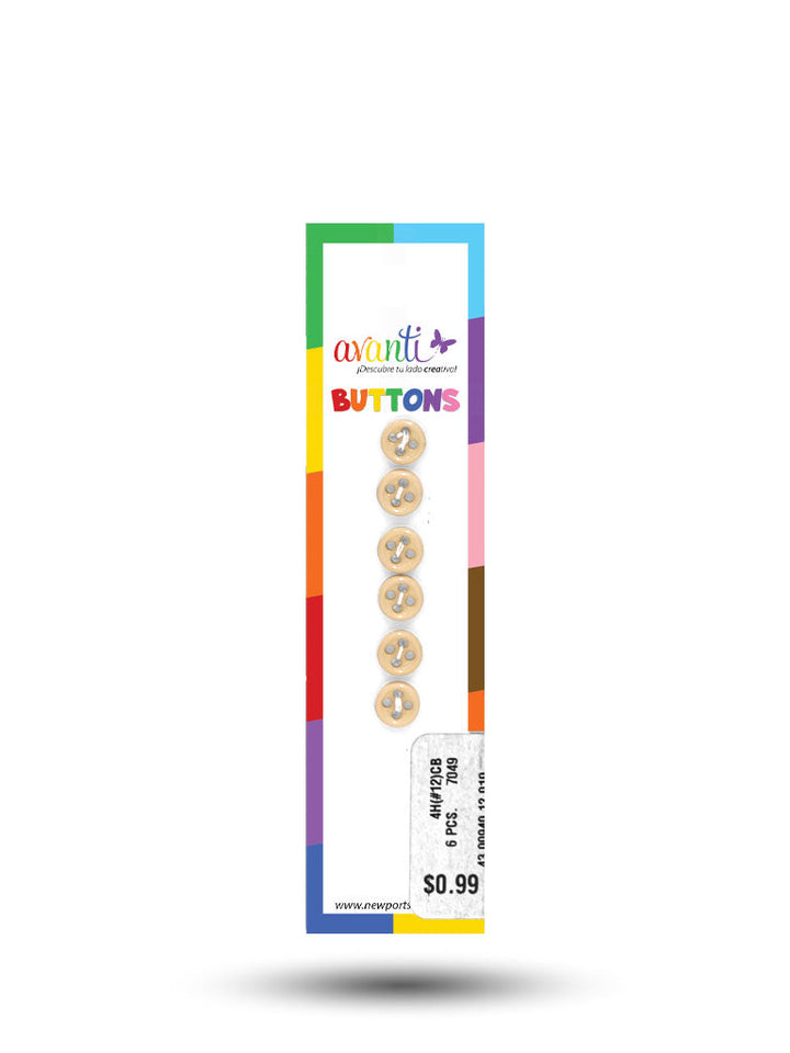 Sewing Buttons – 12L (7.5mm / 0.3 inches) with 4 Holes – Perfect for Collars, Cuffs & DIY Crafts, 12-Pack