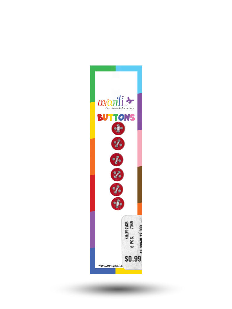 Sewing Buttons – 12L (7.5mm / 0.3 inches) with 4 Holes – Perfect for Collars, Cuffs & DIY Crafts, 12-Pack