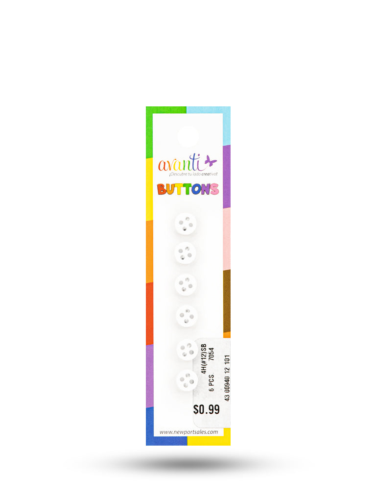 Sewing Buttons – 12L (7.5mm / 0.3 inches) with 4 Holes – Perfect for Collars, Cuffs & DIY Crafts