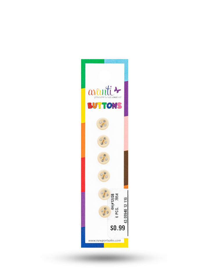 Sewing Buttons – 12L (7.5mm / 0.3 inches) with 4 Holes – Perfect for Collars, Cuffs & DIY Crafts