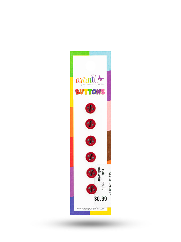 Sewing Buttons – 12L (7.5mm / 0.3 inches) with 4 Holes – Perfect for Collars, Cuffs & DIY Crafts, 12-Pack