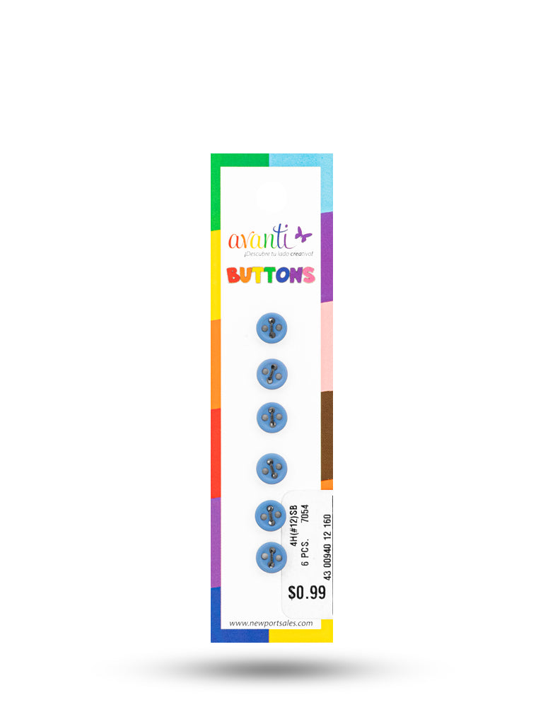 Sewing Buttons – 12L (7.5mm / 0.3 inches) with 4 Holes – Perfect for Collars, Cuffs & DIY Crafts