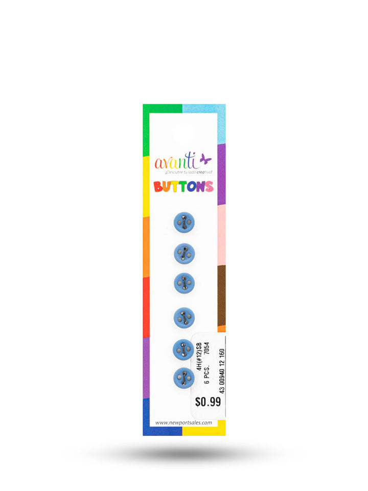 Sewing Buttons – 12L (7.5mm / 0.3 inches) with 4 Holes – Perfect for Collars, Cuffs & DIY Crafts, 12-Pack