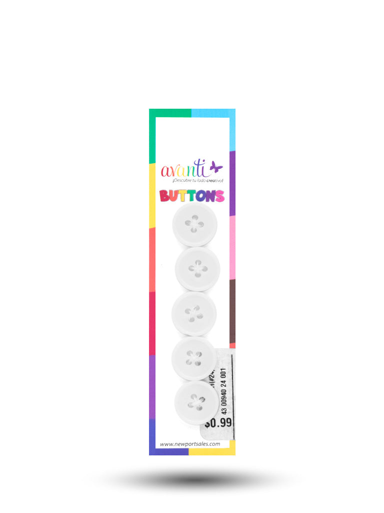 Sewing Buttons – 24L (15mm / 0.6 inches) with 4 Holes – Perfect for Shirts, Sweaters & Light Jackets