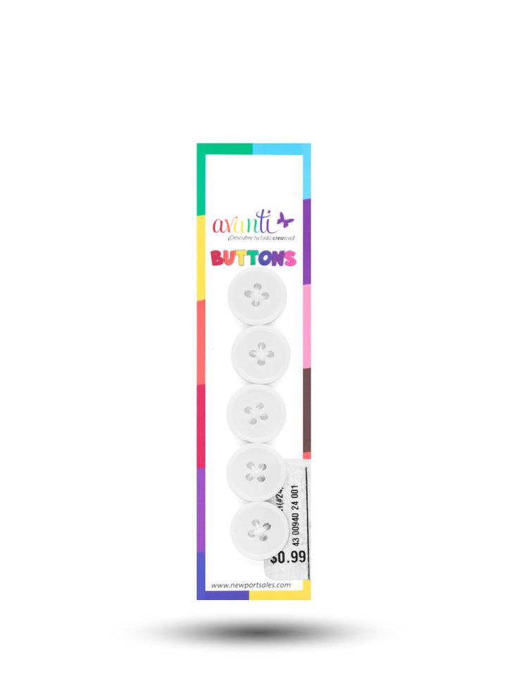 Sewing Buttons – 24L (15mm / 0.6 inches) with 4 Holes – Perfect for Shirts, Sweaters & Light Jackets