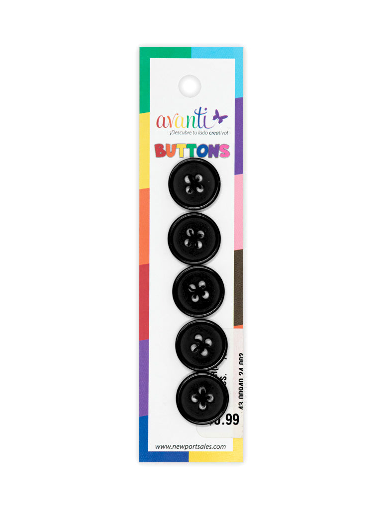 Sewing Buttons – 24L (15mm / 0.6 inches) with 4 Holes – Perfect for Shirts, Sweaters & Light Jackets