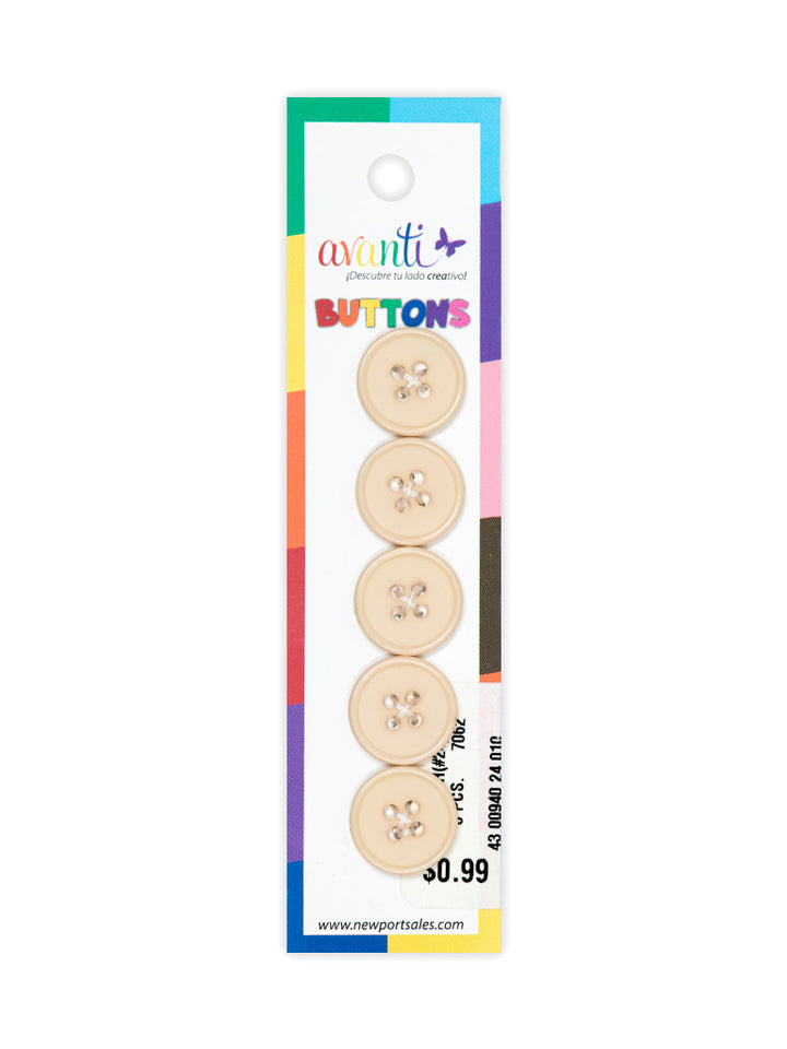 Sewing Buttons – 24L (15mm / 0.6 inches) with 4 Holes – Perfect for Shirts, Sweaters & Light Jackets