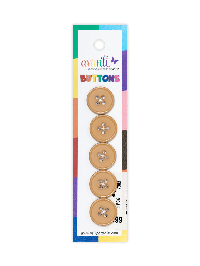 Sewing Buttons – 24L (15mm / 0.6 inches) with 4 Holes – Perfect for Shirts, Sweaters & Light Jackets