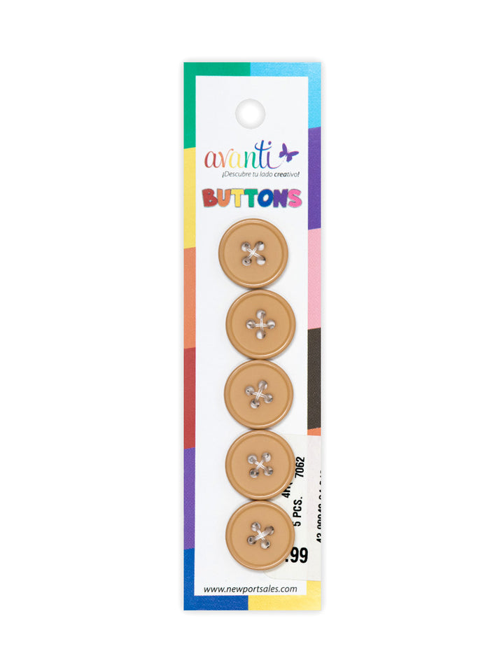 Sewing Buttons – 24L (15mm / 0.6 inches) with 4 Holes – Perfect for Shirts, Sweaters & Light Jackets, 12-Pack