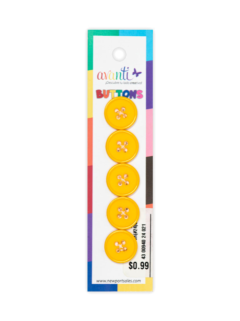 Sewing Buttons – 24L (15mm / 0.6 inches) with 4 Holes – Perfect for Shirts, Sweaters & Light Jackets, 12-Pack