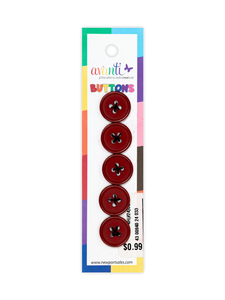 Sewing Buttons – 24L (15mm / 0.6 inches) with 4 Holes – Perfect for Shirts, Sweaters & Light Jackets