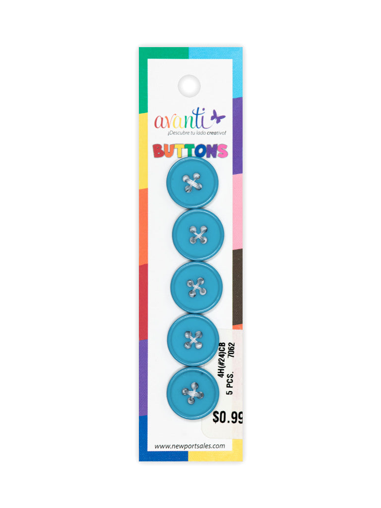 Sewing Buttons – 24L (15mm / 0.6 inches) with 4 Holes – Perfect for Shirts, Sweaters & Light Jackets