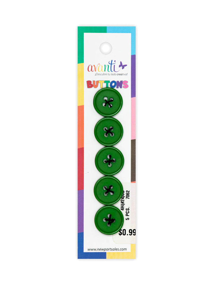 Sewing Buttons – 24L (15mm / 0.6 inches) with 4 Holes – Perfect for Shirts, Sweaters & Light Jackets, 12-Pack