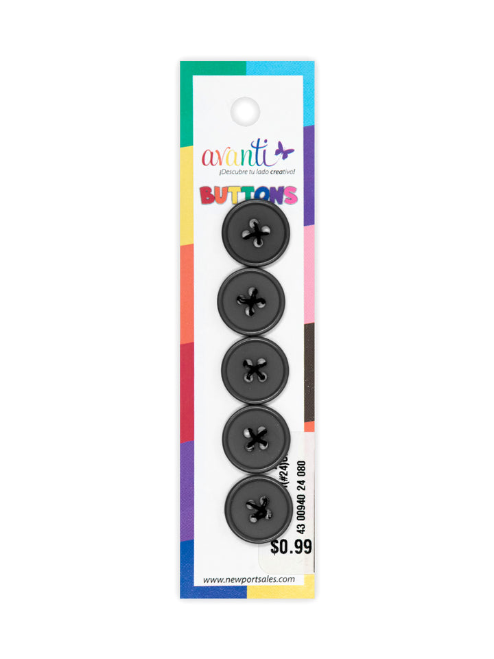 Sewing Buttons – 24L (15mm / 0.6 inches) with 4 Holes – Perfect for Shirts, Sweaters & Light Jackets, 12-Pack