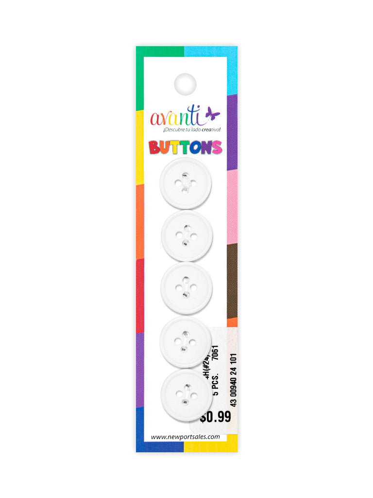 Sewing Buttons – 24L (15mm / 0.6 inches) with 4 Holes – Perfect for Shirts, Sweaters & Light Jackets