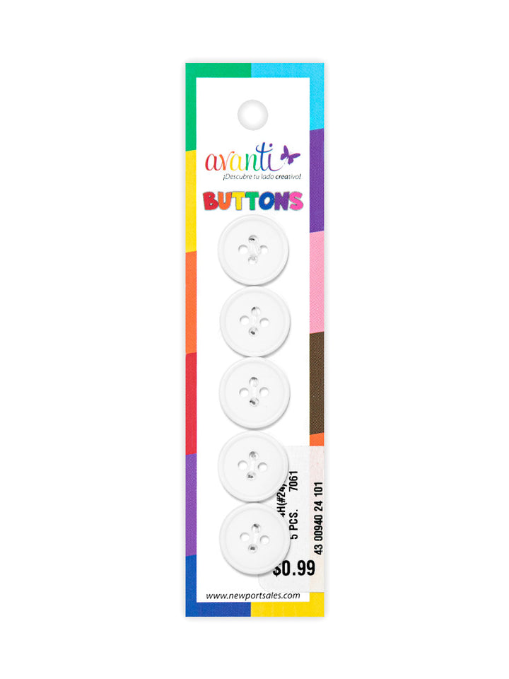 Sewing Buttons – 24L (15mm / 0.6 inches) with 4 Holes – Perfect for Shirts, Sweaters & Light Jackets