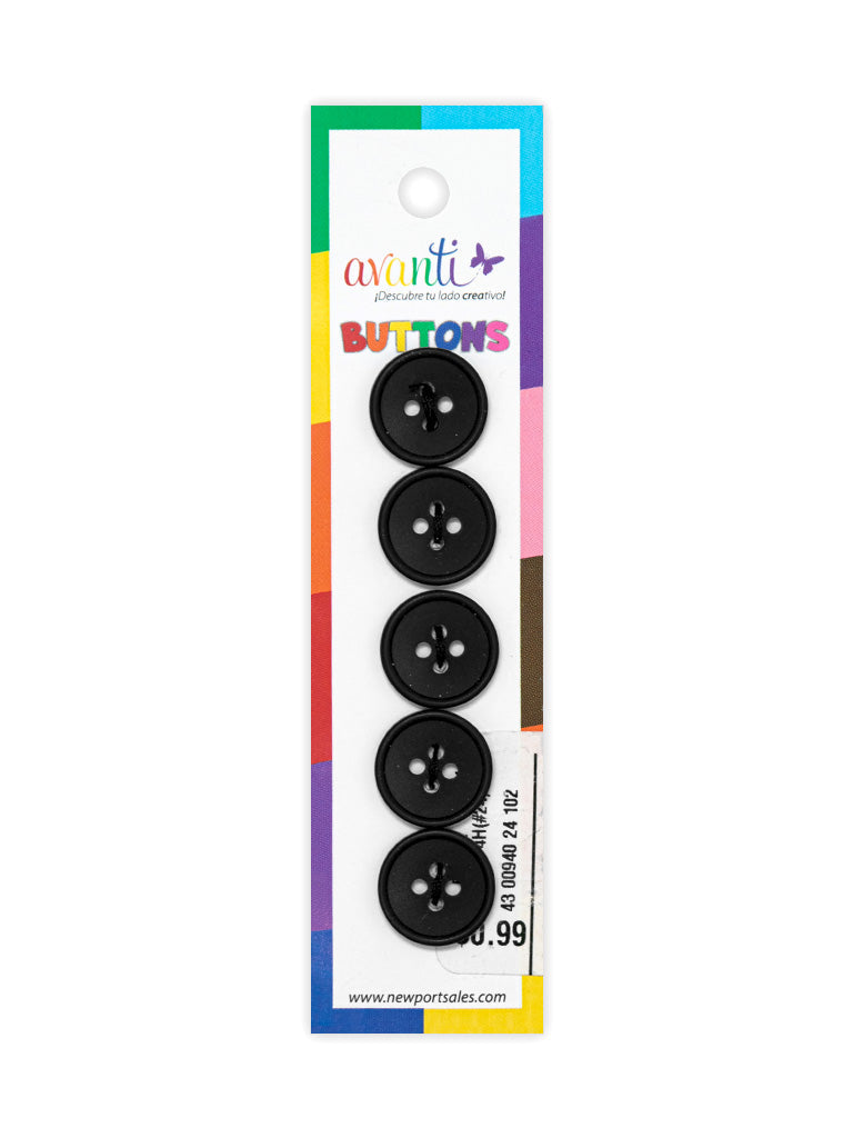 Sewing Buttons – 24L (15mm / 0.6 inches) with 4 Holes – Perfect for Shirts, Sweaters & Light Jackets, 12-Pack
