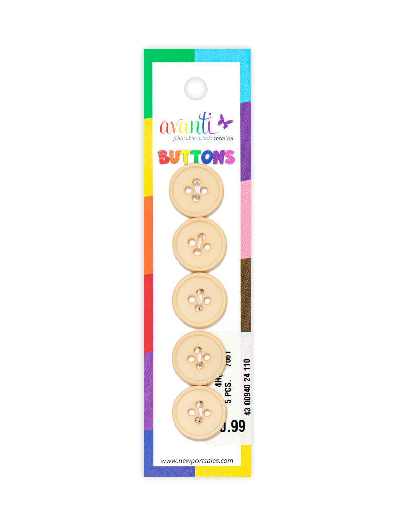 Sewing Buttons – 24L (15mm / 0.6 inches) with 4 Holes – Perfect for Shirts, Sweaters & Light Jackets, 12-Pack