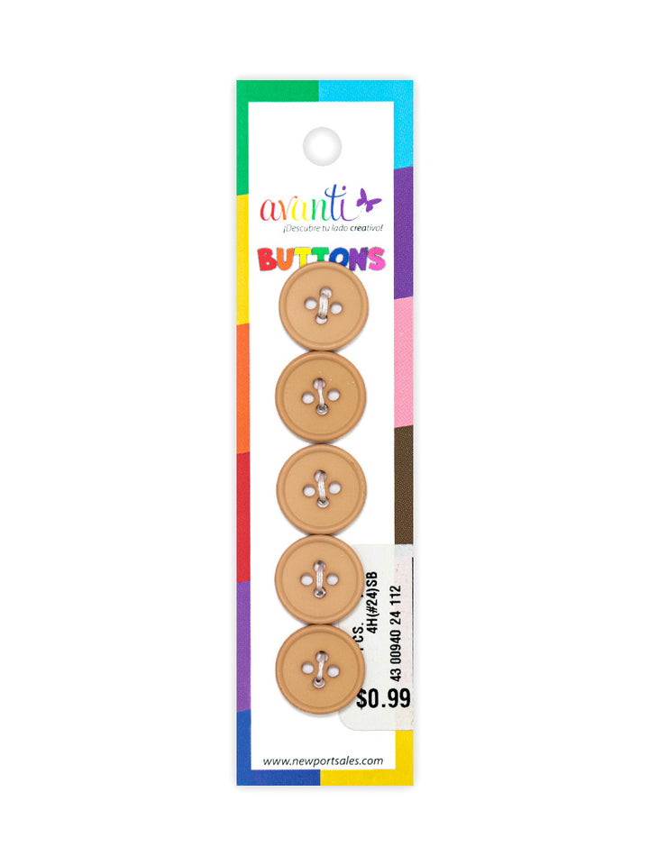 Sewing Buttons – 24L (15mm / 0.6 inches) with 4 Holes – Perfect for Shirts, Sweaters & Light Jackets, 12-Pack