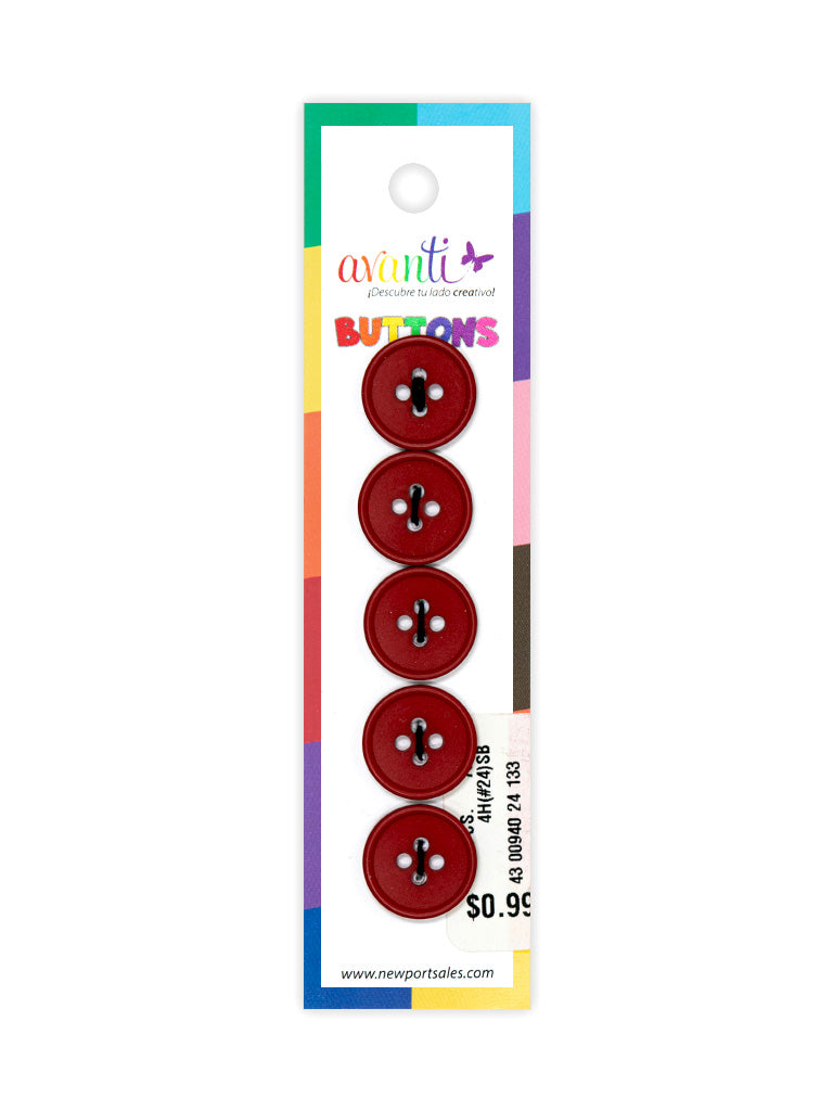 Sewing Buttons – 24L (15mm / 0.6 inches) with 4 Holes – Perfect for Shirts, Sweaters & Light Jackets