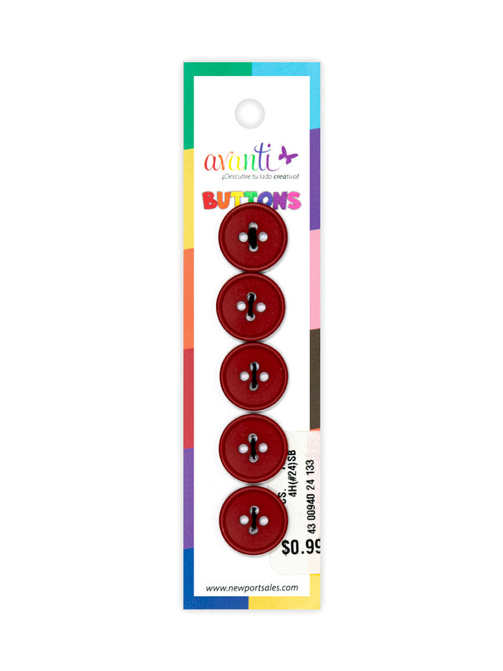 Sewing Buttons – 24L (15mm / 0.6 inches) with 4 Holes – Perfect for Shirts, Sweaters & Light Jackets