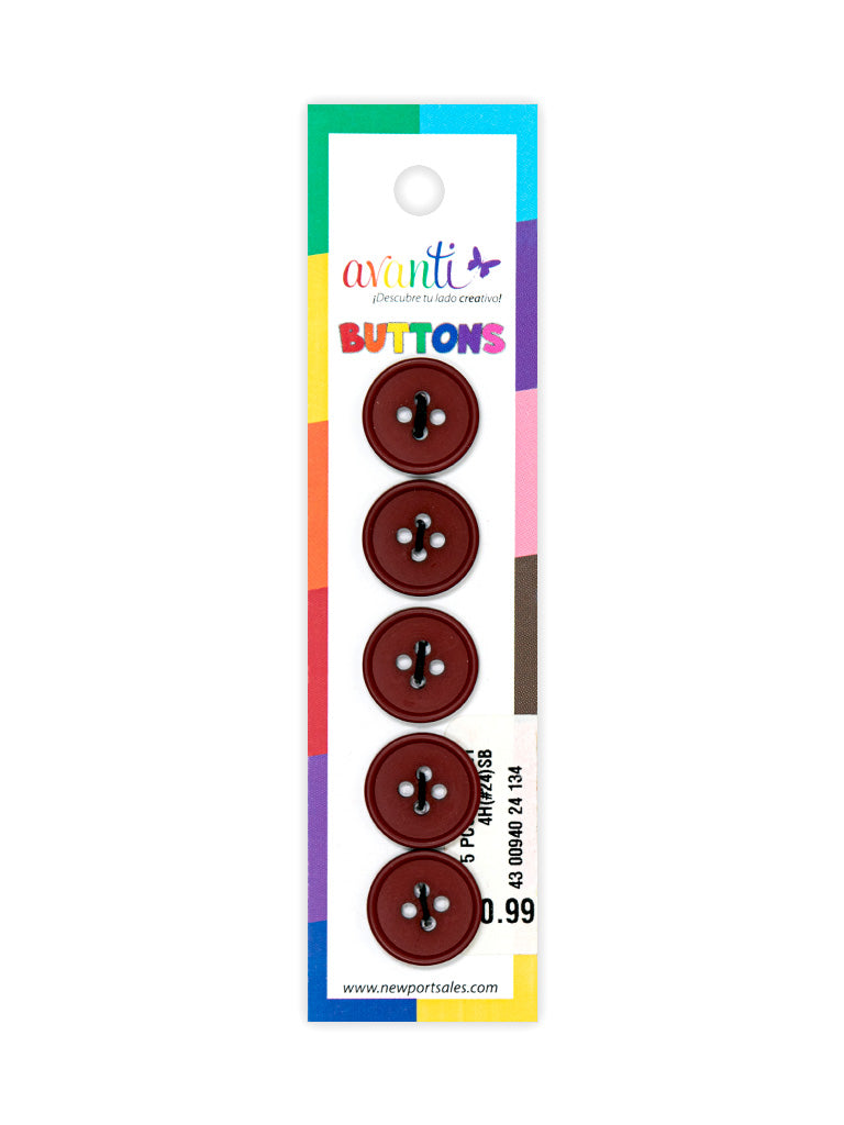 Sewing Buttons – 24L (15mm / 0.6 inches) with 4 Holes – Perfect for Shirts, Sweaters & Light Jackets, 12-Pack