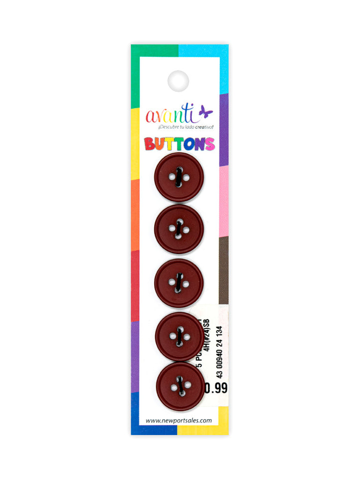 Sewing Buttons – 24L (15mm / 0.6 inches) with 4 Holes – Perfect for Shirts, Sweaters & Light Jackets, 12-Pack