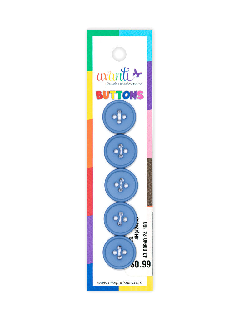 Sewing Buttons – 24L (15mm / 0.6 inches) with 4 Holes – Perfect for Shirts, Sweaters & Light Jackets