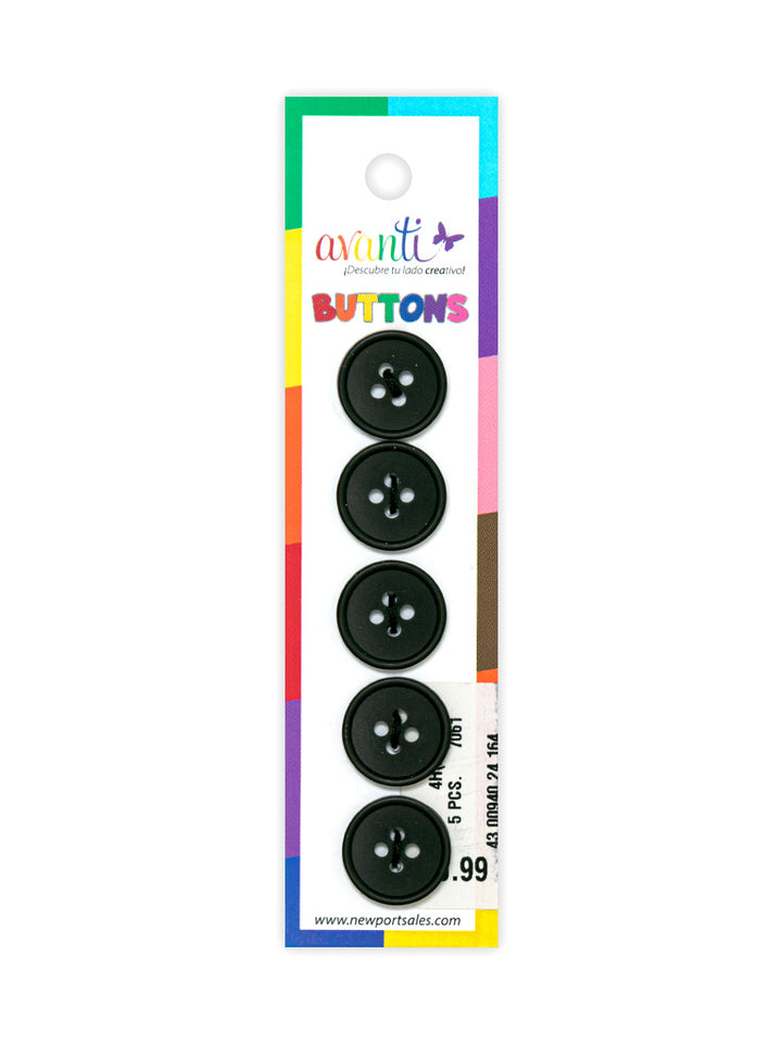 Sewing Buttons – 24L (15mm / 0.6 inches) with 4 Holes – Perfect for Shirts, Sweaters & Light Jackets, 12-Pack