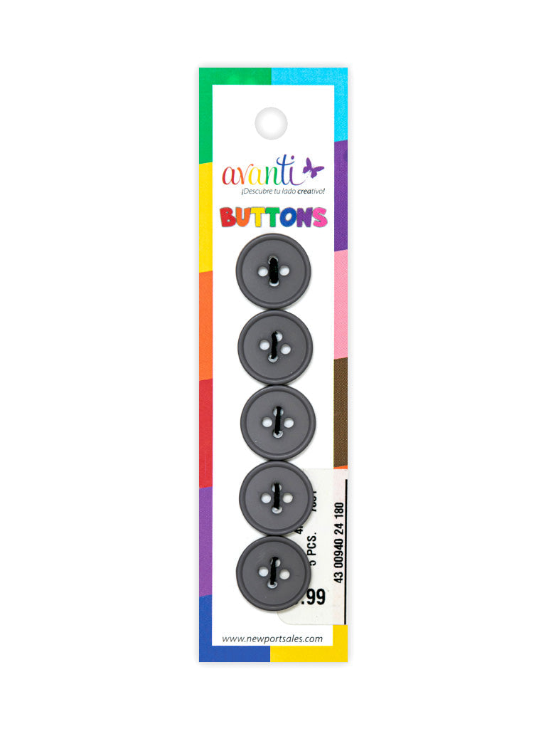 Sewing Buttons – 24L (15mm / 0.6 inches) with 4 Holes – Perfect for Shirts, Sweaters & Light Jackets, 12-Pack