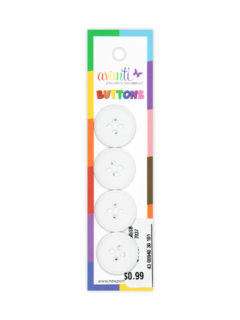 Sewing Buttons – 30L (19mm / 0.75 inches) with 4 Holes – Perfect for Jackets, Dresses & Home Décor