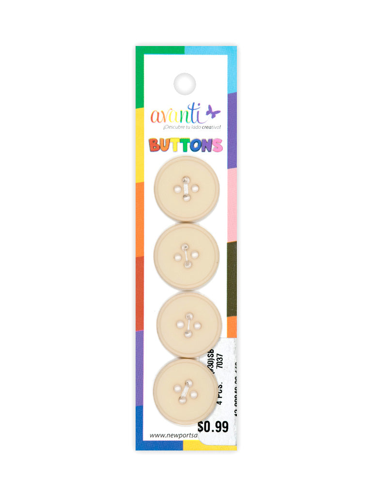 Sewing Buttons – 30L (19mm / 0.75 inches) with 4 Holes – Perfect for Jackets, Dresses & Home Décor