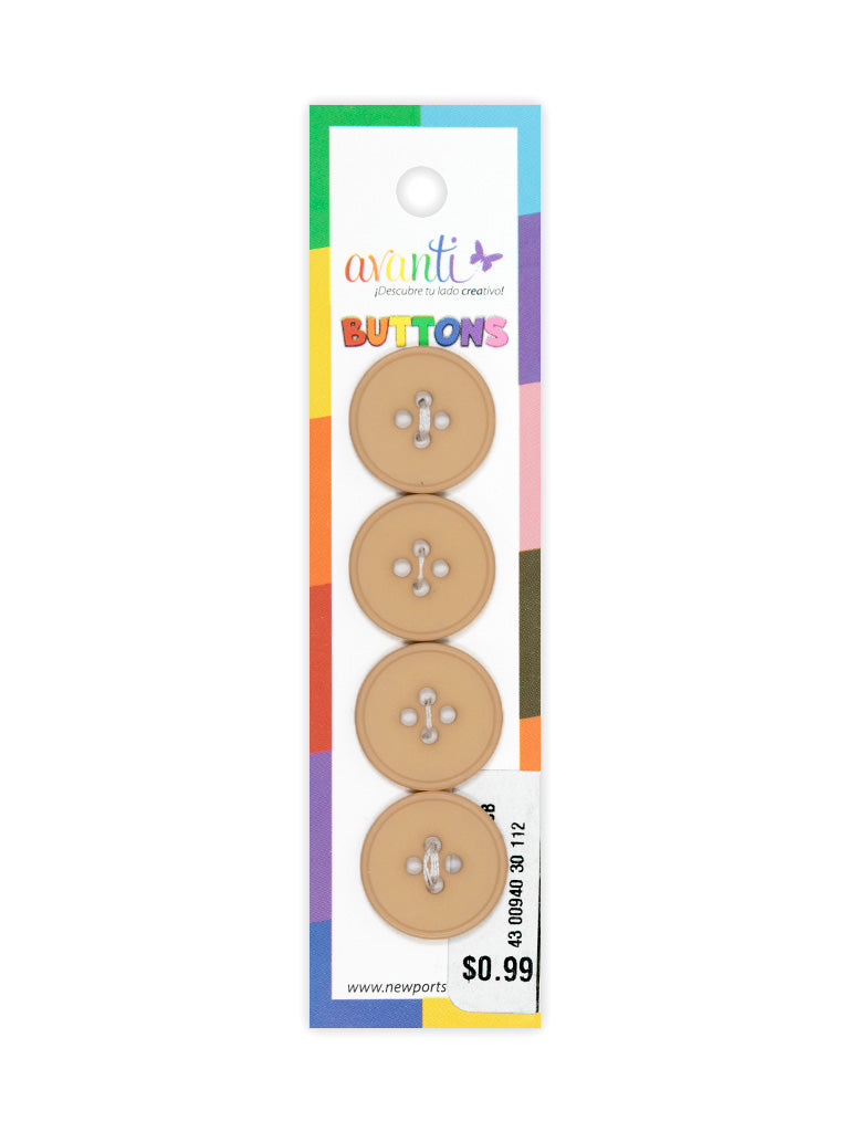 Sewing Buttons – 30L (19mm / 0.75 inches) with 4 Holes – Perfect for Jackets, Dresses & Home Décor