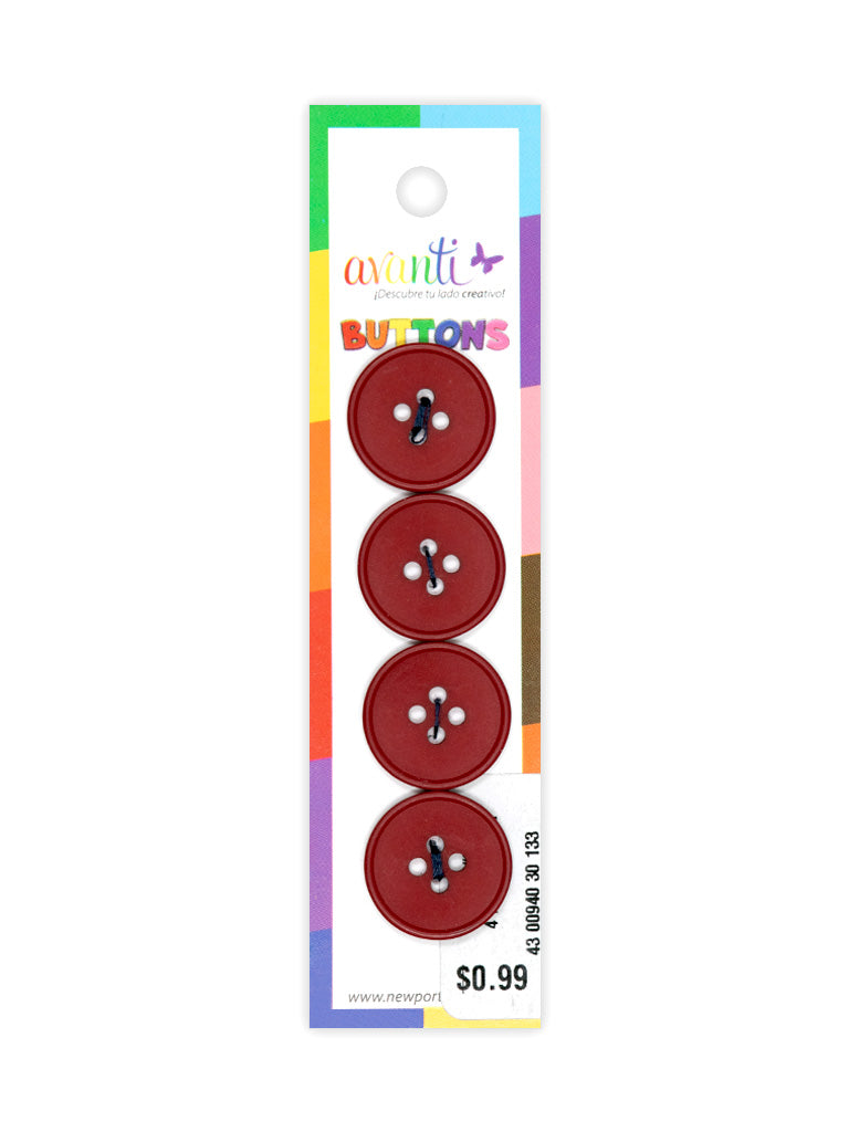 Sewing Buttons – 30L (19mm / 0.75 inches) with 4 Holes – Perfect for Jackets, Dresses & Home Décor
