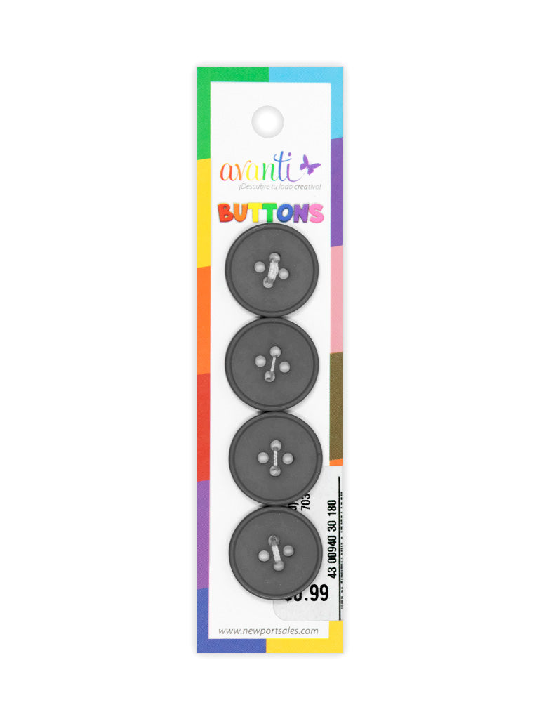 Sewing Buttons – 30L (19mm / 0.75 inches) with 4 Holes – Perfect for Jackets, Dresses & Home Décor