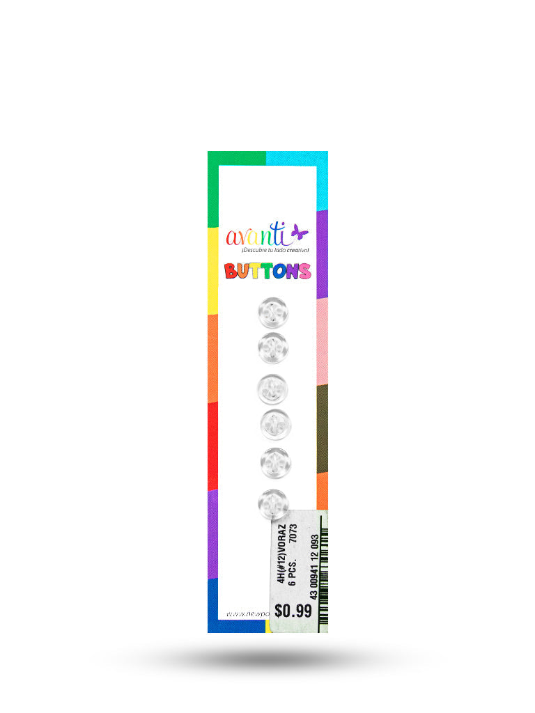 Sewing Buttons – 12L (7.5mm / 0.3 inches) with 4 Holes – Perfect for Shirt Collars, Baby Clothing & Crafts, 12-Pack