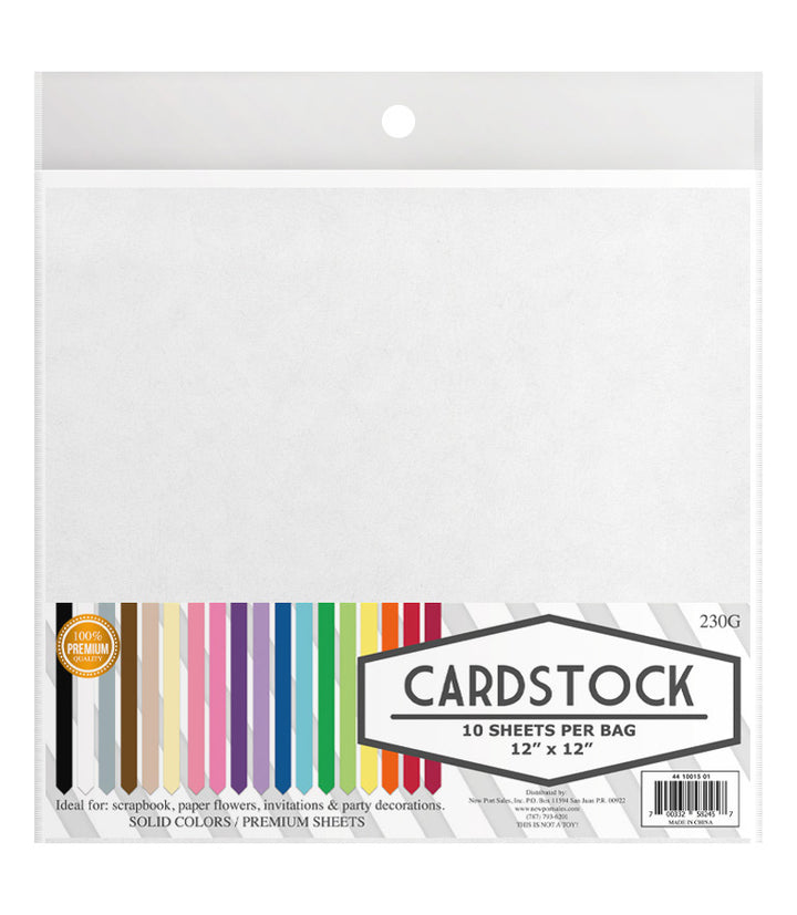 Cardstock 12" x 12",  10 pieces, 220 grams, 10-Pack