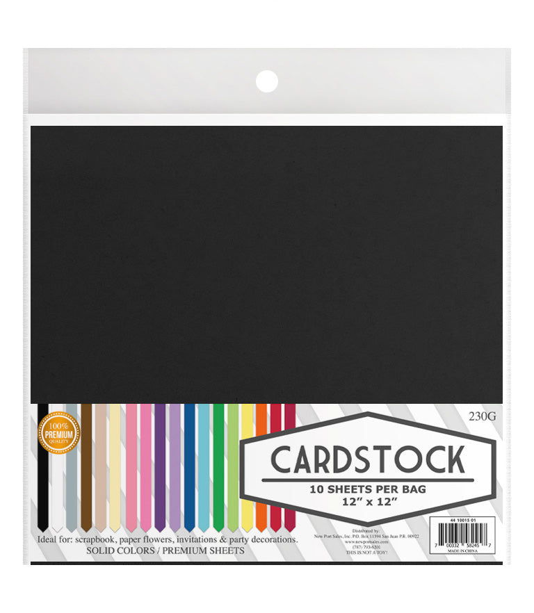 Cardstock 12" x 12",  10 pieces, 230g.