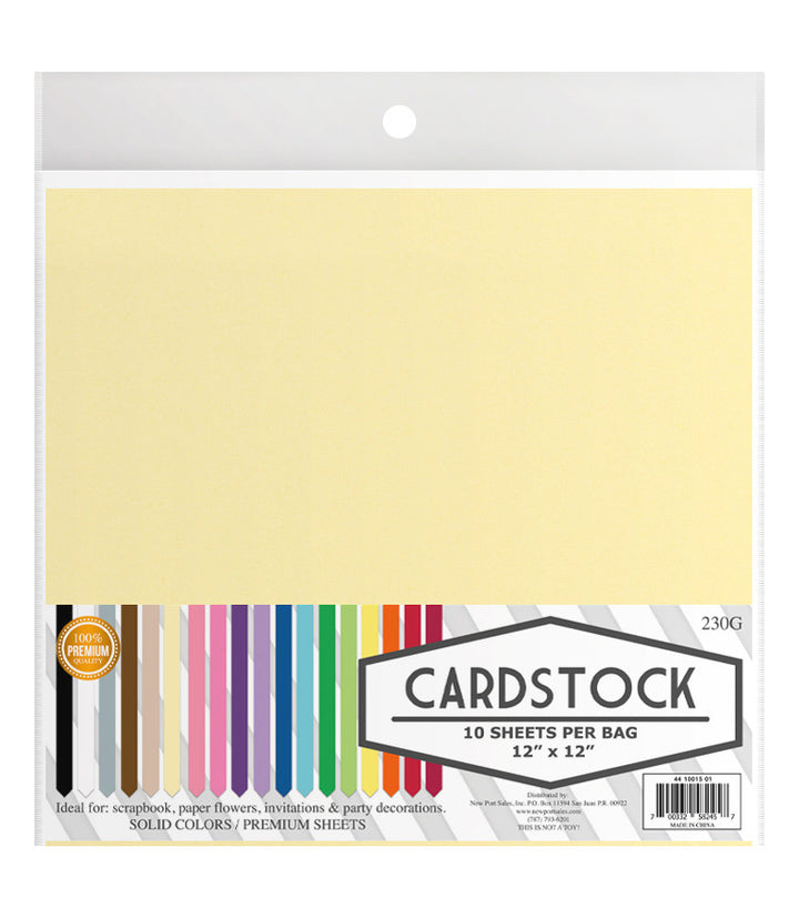 Cardstock 12" x 12",  10 pieces, 230g.