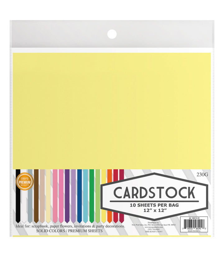 Cardstock 12" x 12",  10 pieces, 230g.