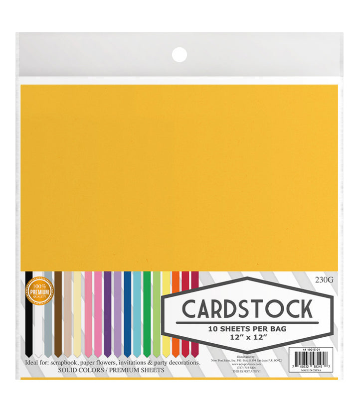 Cardstock 12" x 12",  10 pieces, 220 grams, 10-Pack