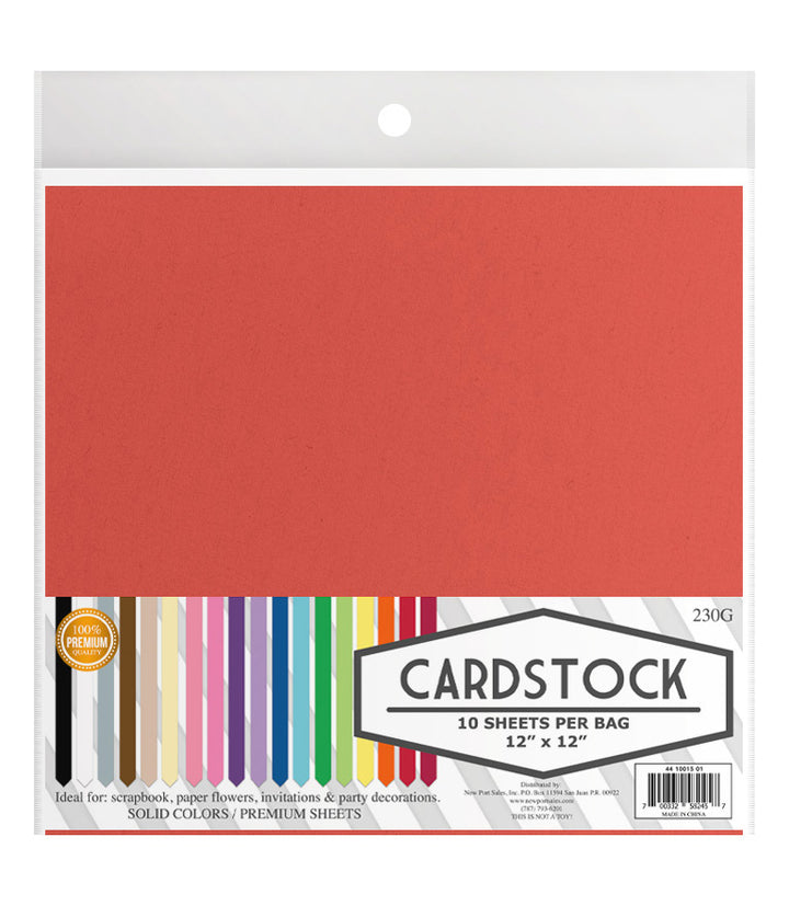 Cardstock 12" x 12",  10 pieces, 220 grams, 10-Pack