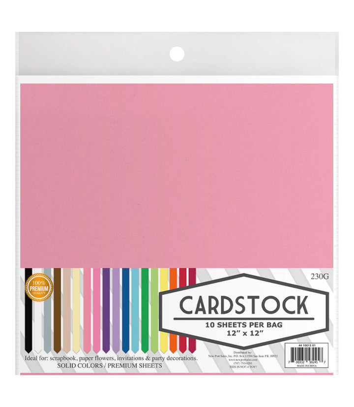 Cardstock 12" x 12",  10 pieces, 220 grams, 10-Pack
