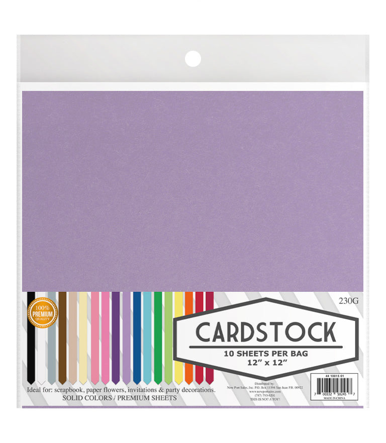 Cardstock 12" x 12",  10 pieces, 220 grams, 10-Pack
