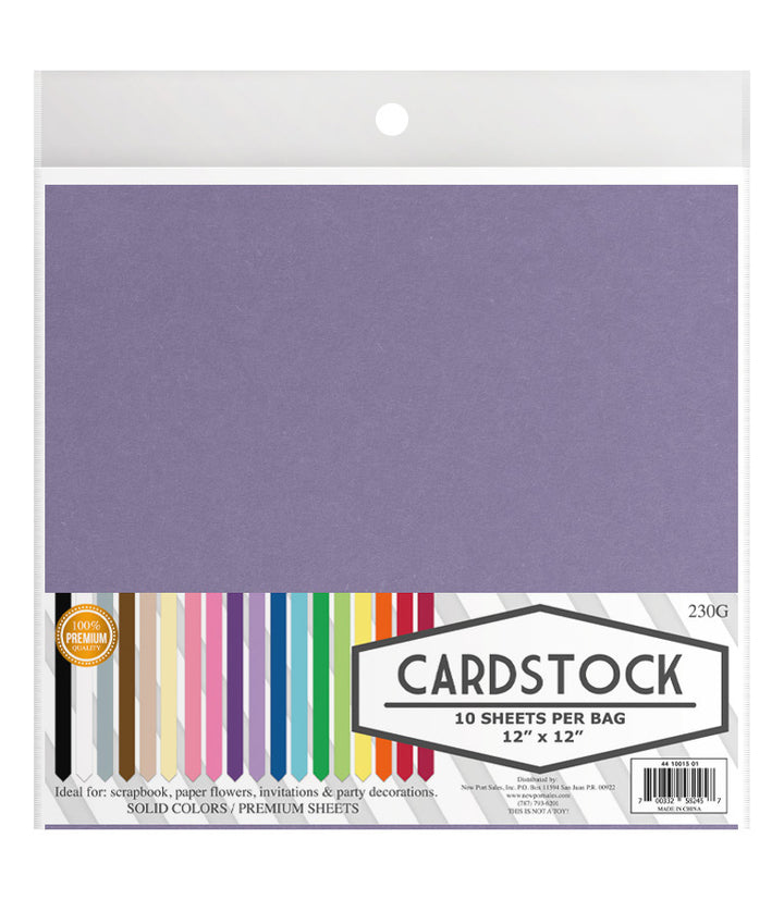 Cardstock 12" x 12",  10 pieces, 220 grams, 10-Pack
