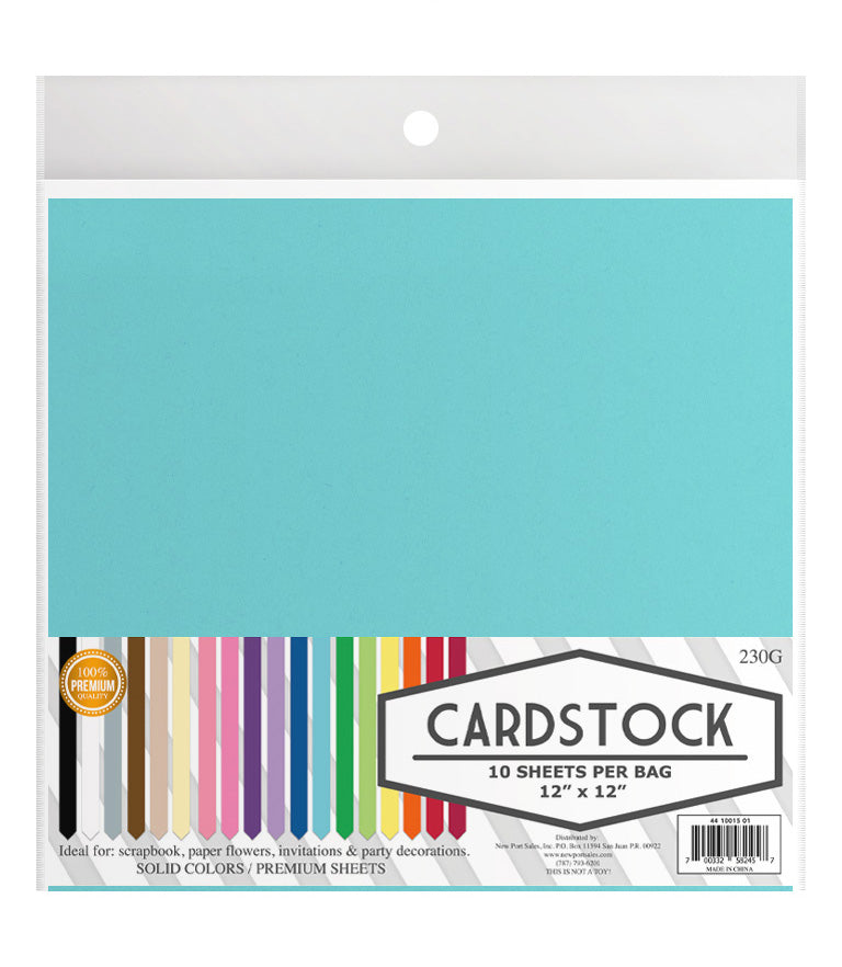 Cardstock 12" x 12",  10 pieces, 220 grams, 10-Pack