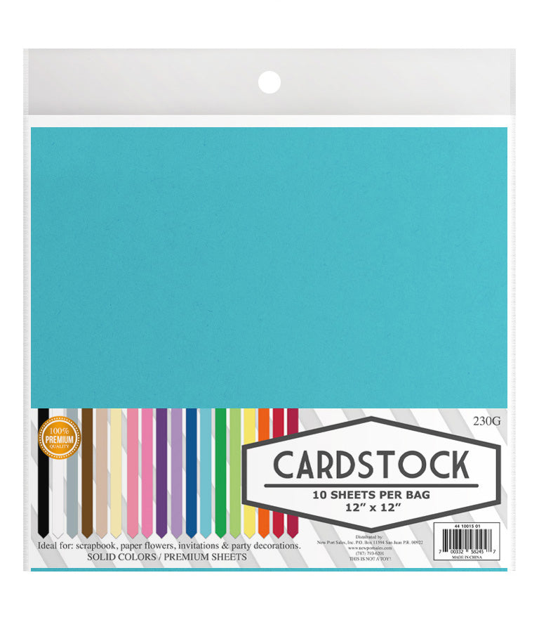 Cardstock 12" x 12",  10 pieces, 220 grams, 10-Pack