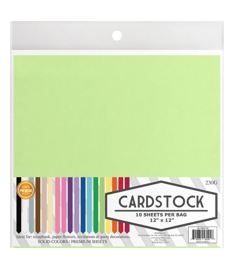 Cardstock 12" x 12",  10 pieces, 230g.