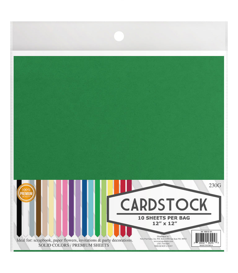 Cardstock 12" x 12",  10 pieces, 220 grams, 10-Pack
